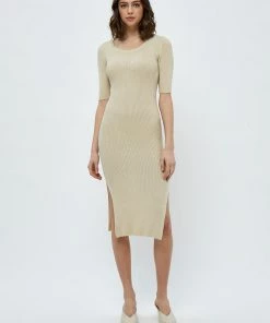 Desires New In Geisha Rib Dress - OYSTER GRAY