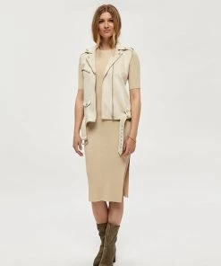 Desires New In Geisha Rib Dress - OYSTER GRAY