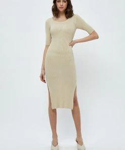 Desires New In Geisha Rib Dress - OYSTER GRAY