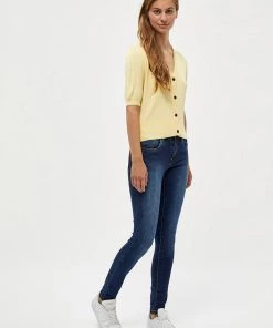 Desires Geisha Rib Holepattern Cardigan - PALE YELLOW New In