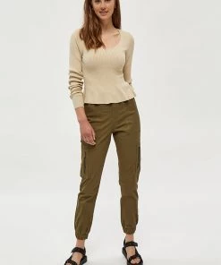 Desires Knits & Cardigans Geisha Rib Peplum Pullover - OYSTER GRAY