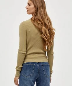 Desires Geisha Rib Pullover - GRAY GREEN