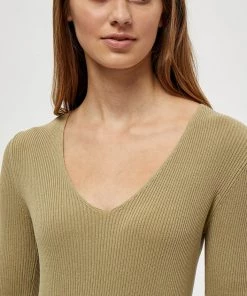 Desires Geisha Rib Pullover - GRAY GREEN