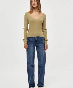 Desires Geisha Rib Pullover - GRAY GREEN