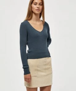 Desires Knits & Cardigans Geisha Rib Pullover - DARK SLATE