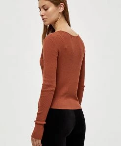 Desires Knits & Cardigans Geisha Rib Pullover - SIERRA BROWN