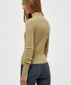 Desires Geisha Rib Rollneck - GRAY GREEN