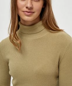 Desires Geisha Rib Rollneck - GRAY GREEN