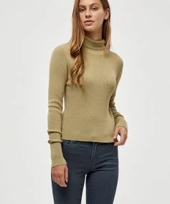 Desires Geisha Rib Rollneck - GRAY GREEN