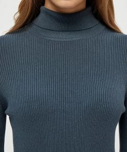 Desires Geisha Rib Rollneck - DARK SLATE