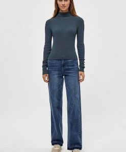 Desires Geisha Rib Rollneck - DARK SLATE