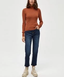 Desires Blouses & Shirts Geisha Rib Rollneck - SIERRA BROWN