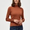 Desires Blouses & Shirts Geisha Rib Rollneck - SIERRA BROWN