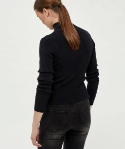 Desires Blouses & Shirts Geisha Rib Rollneck - BLACK
