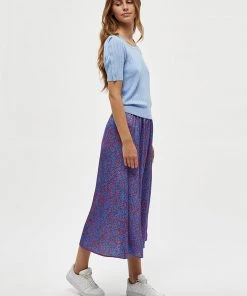 Desires Geisha Rib Ruffle Blouse - Serenity Blue