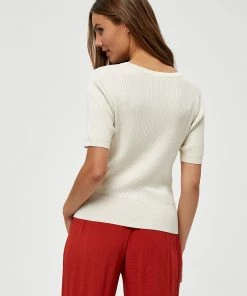 Desires New In Geisha Rib Short Sleeve Cardigan - GARDENIA