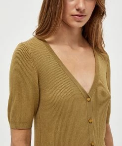 Desires Geisha Rib Short Sleeve Cardigan - OLIVE GREEN New In 6 Desires Geisha Rib Short Sleeve Cardigan - OLIVE GREEN New In