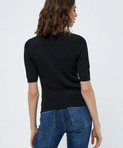 Desires New In Geisha Rib Short Sleeve Cardigan - BLACK