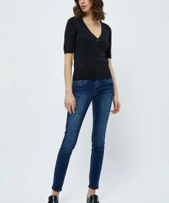 Desires New In Geisha Rib Short Sleeve Cardigan - BLACK