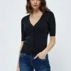 Desires New In Geisha Rib Short Sleeve Cardigan - BLACK