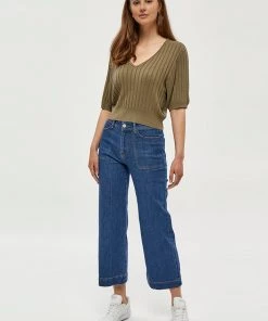 Desires Geisha Rib Shortsleeve Pullover - MERMAID GREEN Knits & Cardigans