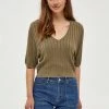 Desires Geisha Rib Shortsleeve Pullover - MERMAID GREEN Knits & Cardigans