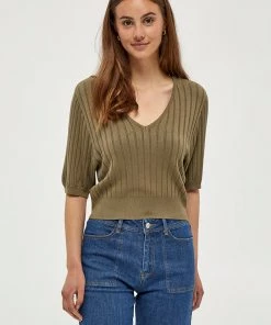 Desires Geisha Rib Shortsleeve Pullover - MERMAID GREEN Knits & Cardigans