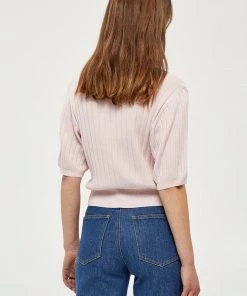 Desires Geisha Rib Shortsleeve Pullover - CRADLE PINK Knits & Cardigans