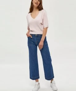 Desires Geisha Rib Shortsleeve Pullover - CRADLE PINK Knits & Cardigans