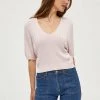Desires Geisha Rib Shortsleeve Pullover - CRADLE PINK Knits & Cardigans