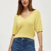 Desires Knits & Cardigans Geisha Rib Shortsleeve Pullover - YELLOW LEMON