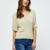 Desires Geisha Rib Shortsleeve Pullover - OYSTER GRAY