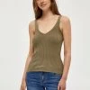 Desires Tops & T-shirts Geisha Rib Singlet - MERMAID GREEN