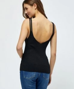 Desires Tops & T-shirts Geisha Rib Singlet - BLACK