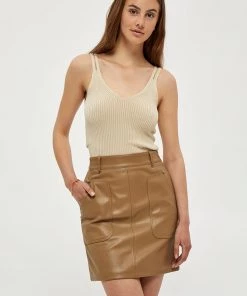 Desires Tops & T-shirts Geisha Rib Singlet - OYSTER GRAY