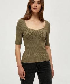 Desires Geisha Rib Tee - MERMAID GREEN