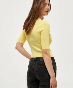 Desires Geisha Rib Tee - YELLOW LEMON Tops & T-shirts