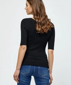 Desires Tops & T-shirts Geisha Rib Tee - BLACK