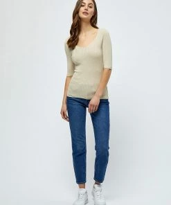 Desires Geisha Rib Tee - OYSTER GRAY Tops & T-shirts