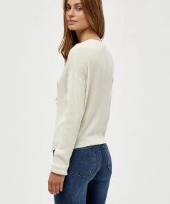 Desires Knits & Cardigans Geisha Rib V-Pullover - GARDENIA