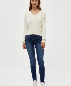 Desires Knits & Cardigans Geisha Rib V-Pullover - GARDENIA