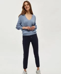 Desires Knits & Cardigans Geisha Rib V-Pullover - FOREVER BLUE