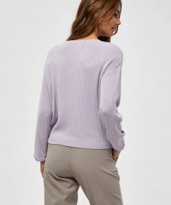 Desires Knits & Cardigans Geisha Rib V-Pullover - PAS. LILAC