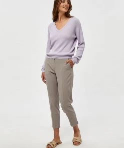 Desires Knits & Cardigans Geisha Rib V-Pullover - PAS. LILAC