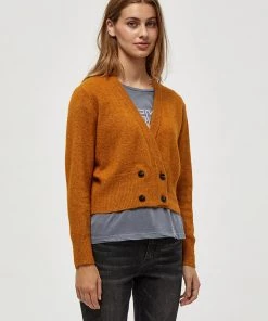 Desires Knits & Cardigans Genia Cardigan - BUCKTHORN BROWN MEL
