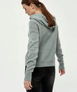 Desires Knits & Cardigans Genia Hood Pullover - SLATE BLUE MELANGE
