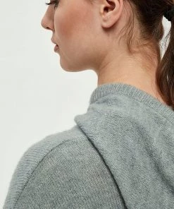 Desires Knits & Cardigans Genia Hood Pullover - SLATE BLUE MELANGE