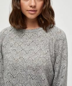 Desires Knits & Cardigans Gina Pullover - Grey Mel Melange