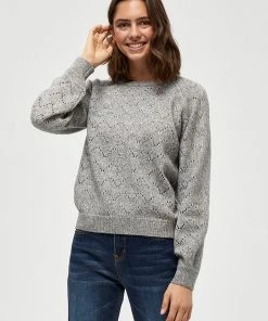 Desires Knits & Cardigans Gina Pullover - Grey Mel Melange