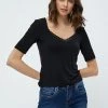 Desires Giselle Lace Tee - BLACK
